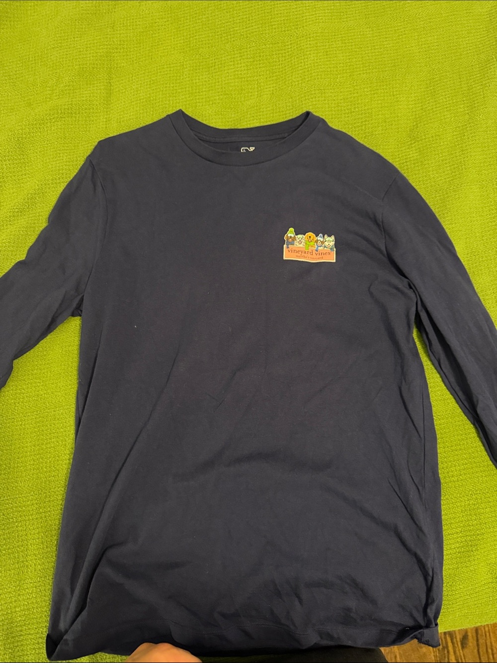 Vineyard Vines Navy Long-Sleeve Tee with Colorful Chest Graphic